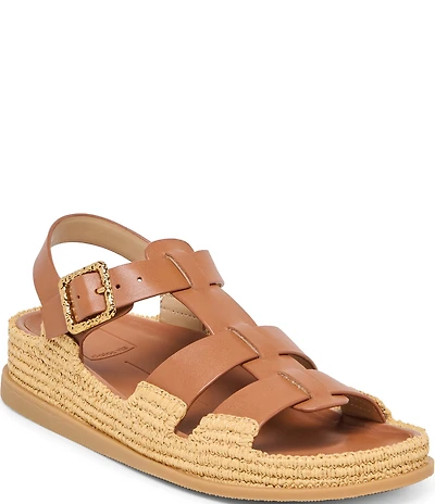 Dolce Vita Shenna Leather Gladiator Footbed Espadrille Sandals