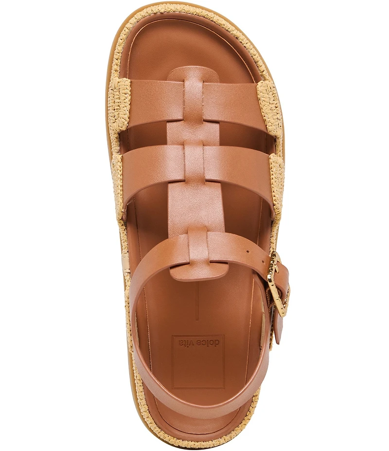 Dolce Vita Shenna Leather Gladiator Footbed Espadrille Sandals