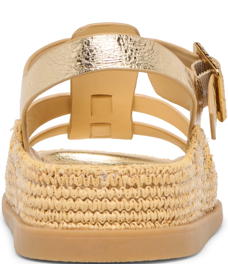 Dolce Vita Shenna Tumbled Leather Gladiator Footbed Espadrille Sandals