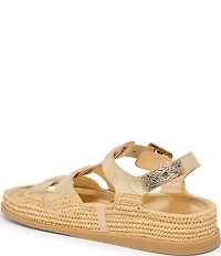 Dolce Vita Shenna Tumbled Leather Gladiator Footbed Espadrille Sandals