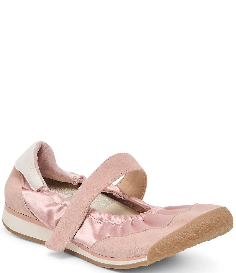 Dolce Vita Spruce Satin Ruched Ballet Mary Jane Hook-and-Loop Sneakers