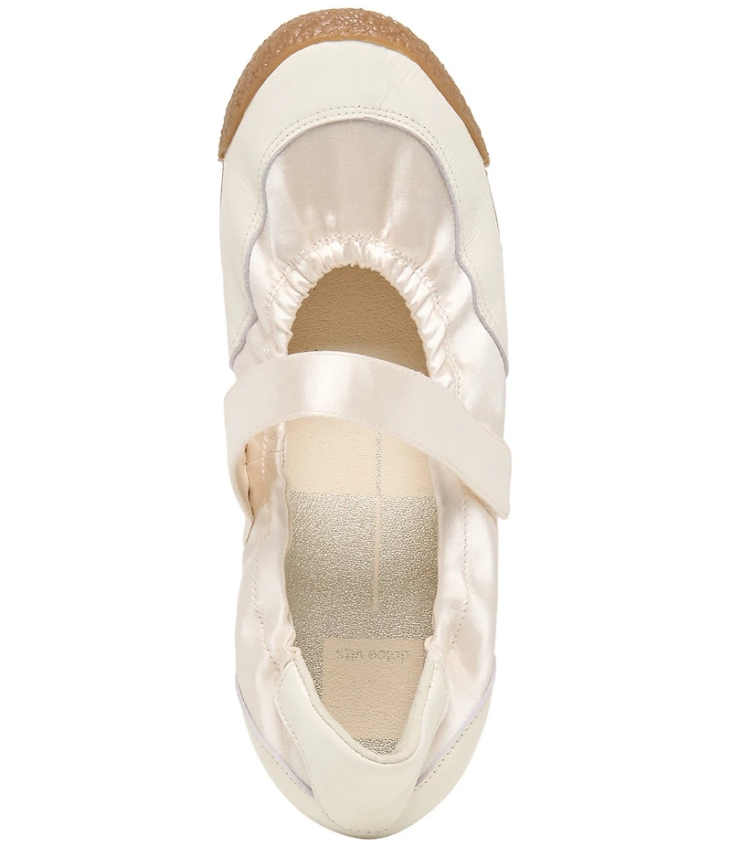 Dolce Vita Spruce Satin Ruched Ballet Mary Jane Hook-and-Loop Sneakers