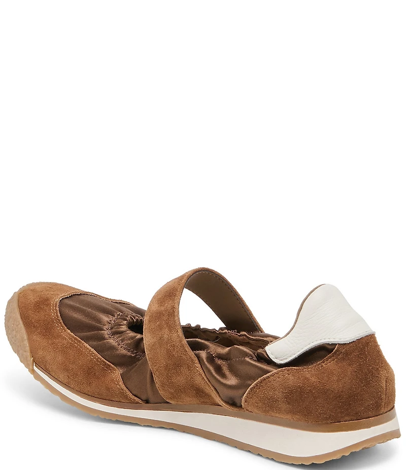 Dolce Vita Spruce Satin Ruched Ballet Mary Jane Hook-and-Loop Sneakers