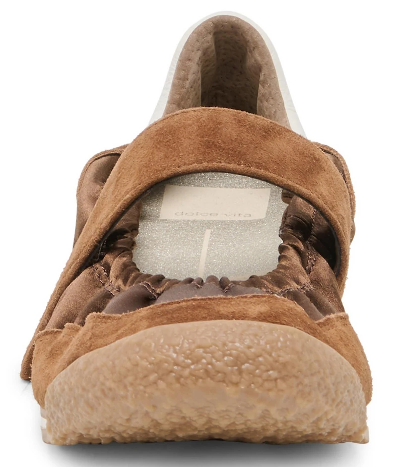 Dolce Vita Spruce Satin Ruched Ballet Mary Jane Hook-and-Loop Sneakers