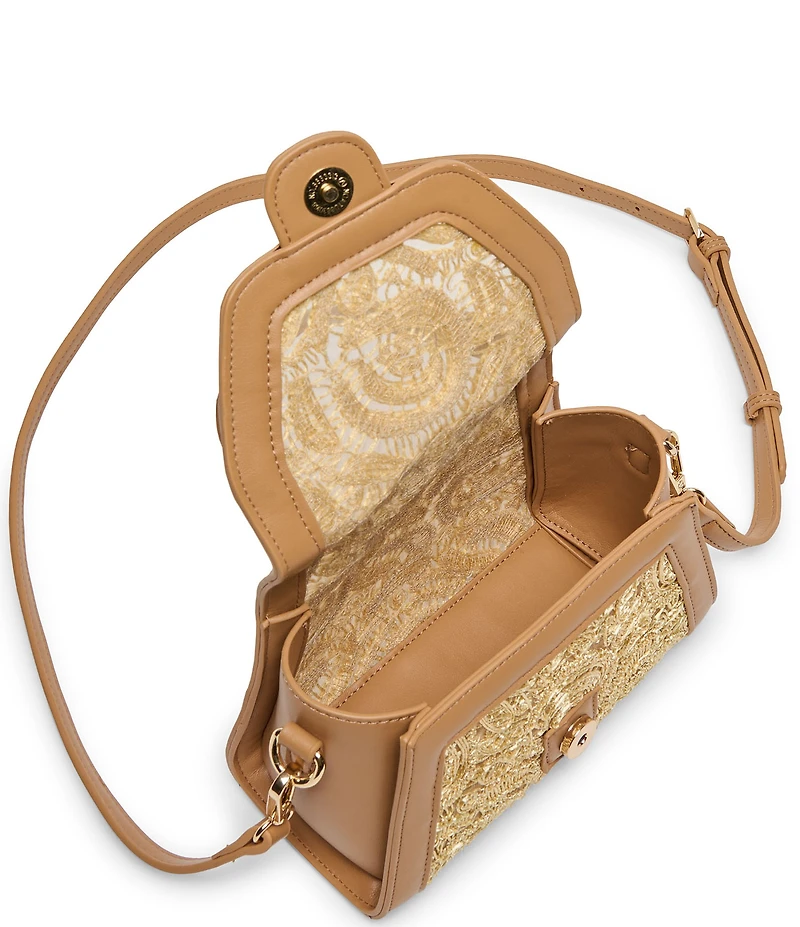 Dolce Vita Tansy Woven Raffia Lace Top Handle Satchel Bag