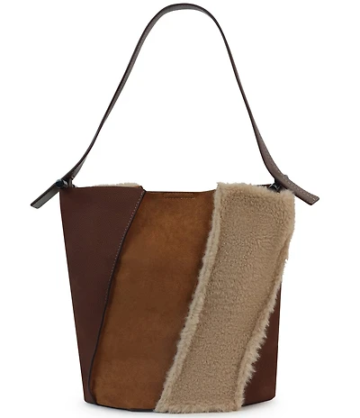 Dolce Vita Thalia Mixed Media Panel Bucket Bag