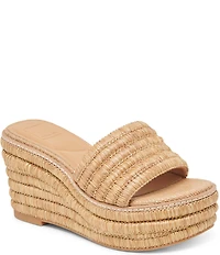 Dolce Vita Throne Raffia Wedge Platform Sandals