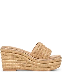 Dolce Vita Throne Raffia Wedge Platform Sandals