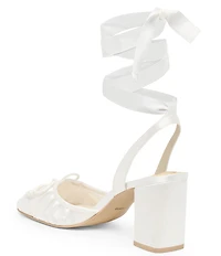 Dolce Vita Tisha Satin Ankle Wrap Block Heel Pumps