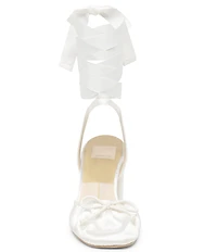 Dolce Vita Tisha Satin Ankle Wrap Block Heel Pumps