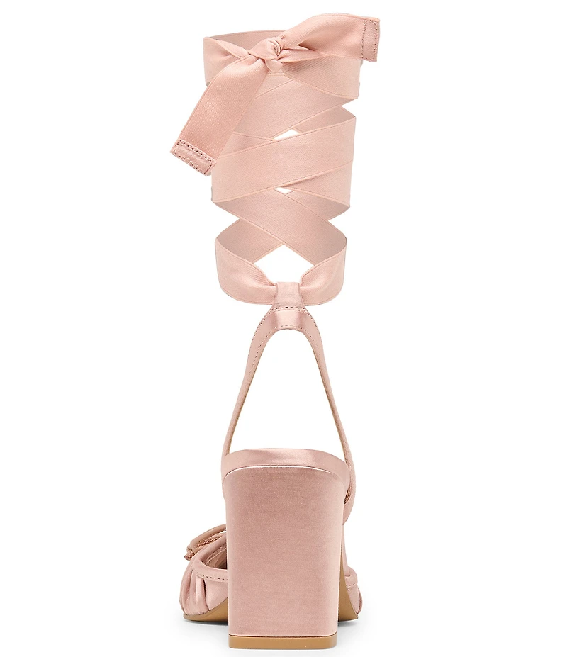 Dolce Vita Tisha Satin Ankle Wrap Block Heel Pumps