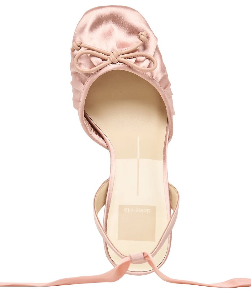 Dolce Vita Tisha Satin Ankle Wrap Block Heel Pumps