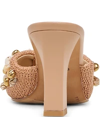 Dolce Vita Tylah Raffia Shell Ornamented Slide Dress Sandals