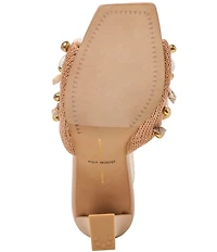 Dolce Vita Tylah Raffia Shell Ornamented Slide Dress Sandals