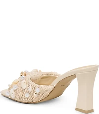 Dolce Vita Tylah Raffia Shell Ornamented Slide Dress Sandals