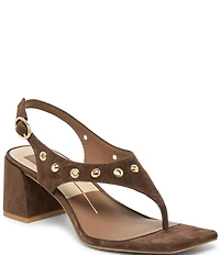 Dolce Vita Yves Stud Suede Thong Sling Back Dress Sandals