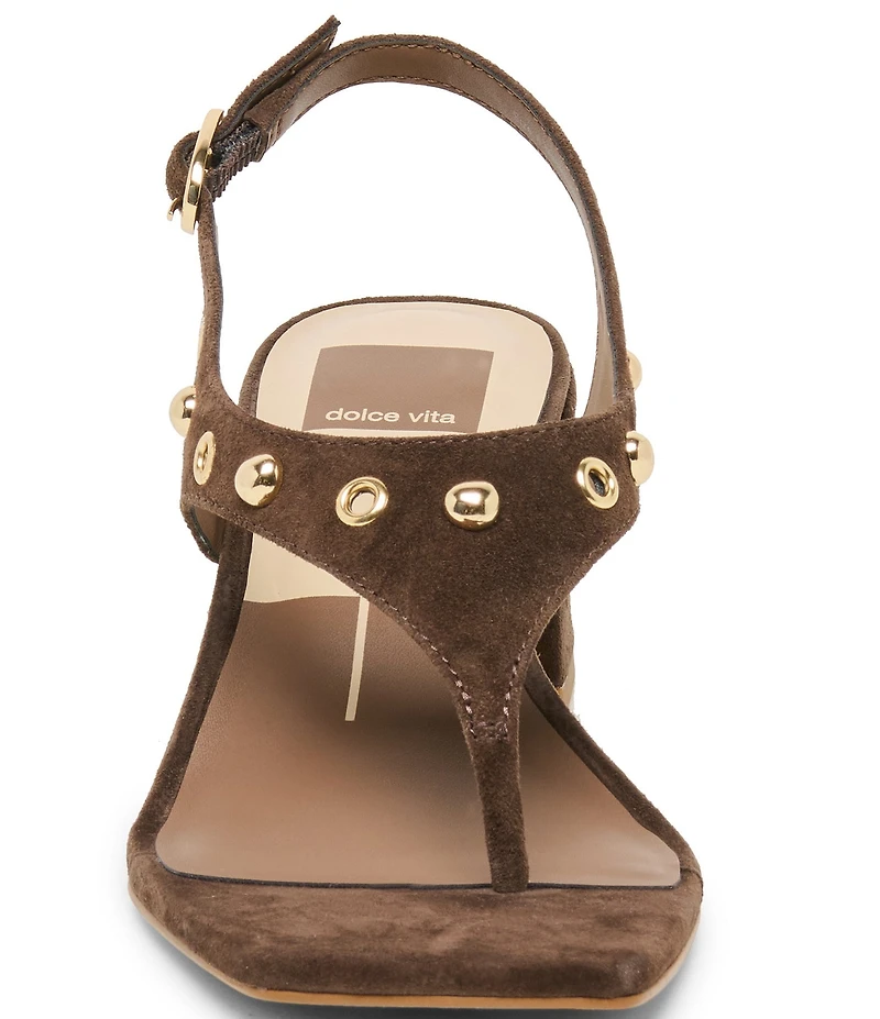 Dolce Vita Yves Stud Suede Thong Sling Back Dress Sandals