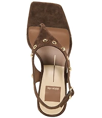 Dolce Vita Yves Stud Suede Thong Sling Back Dress Sandals