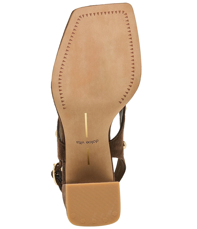 Dolce Vita Yves Stud Suede Thong Sling Back Dress Sandals