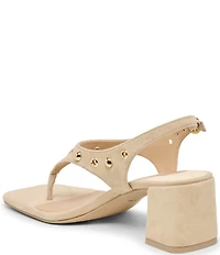 Dolce Vita Yves Stud Suede Thong Sling Back Dress Sandals