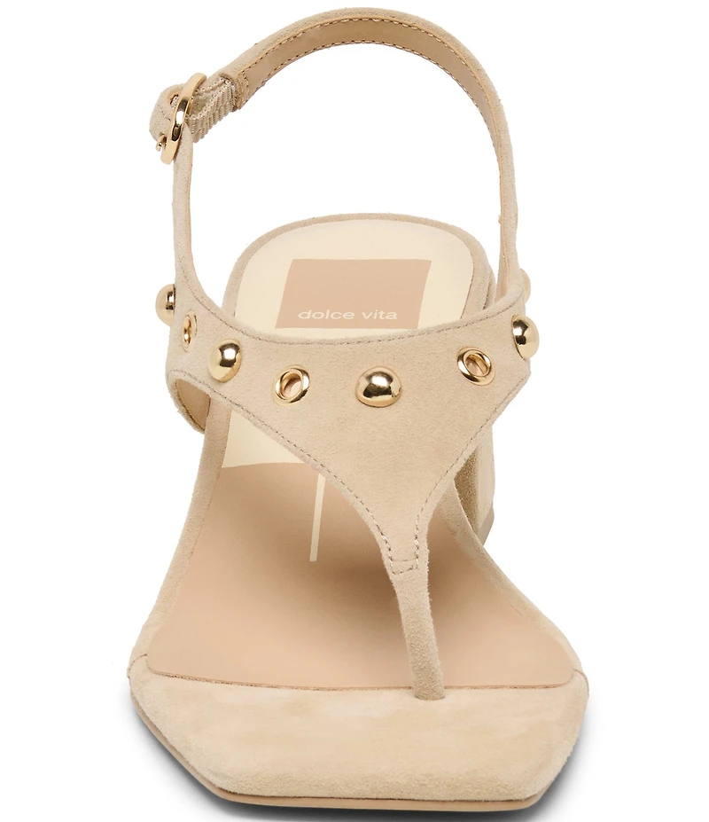 Dolce Vita Yves Stud Suede Thong Sling Back Dress Sandals