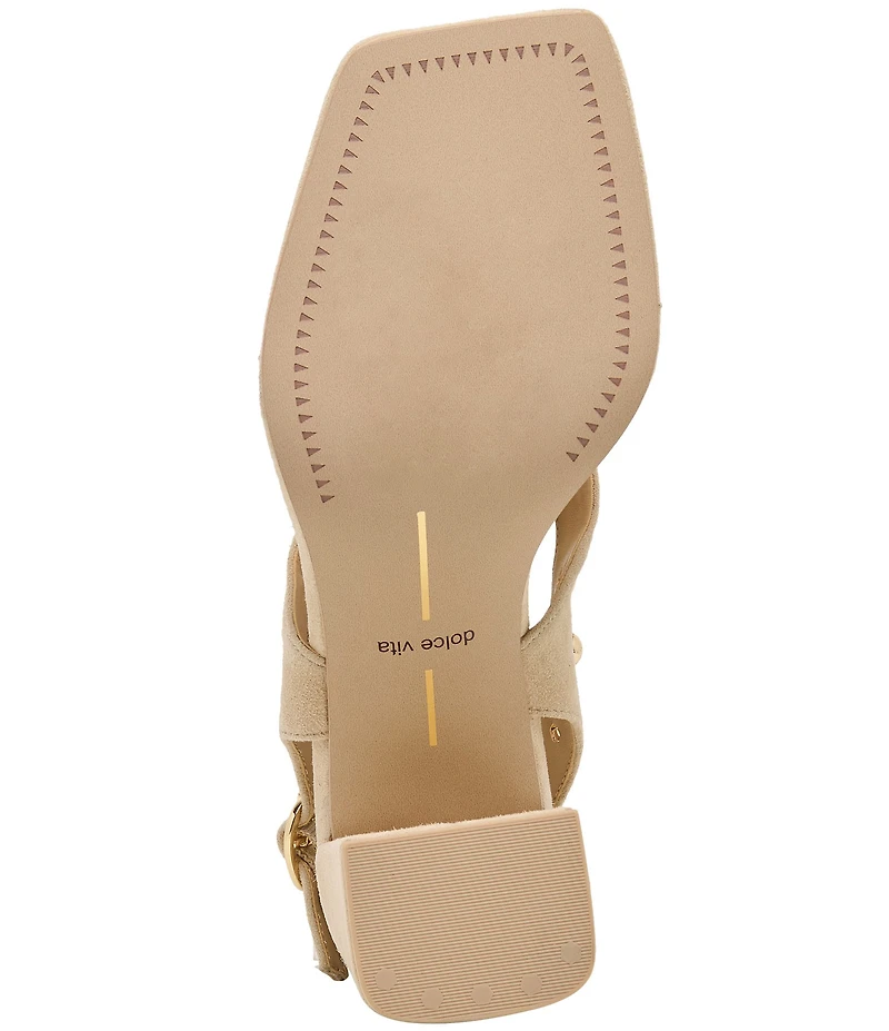 Dolce Vita Yves Stud Suede Thong Sling Back Dress Sandals