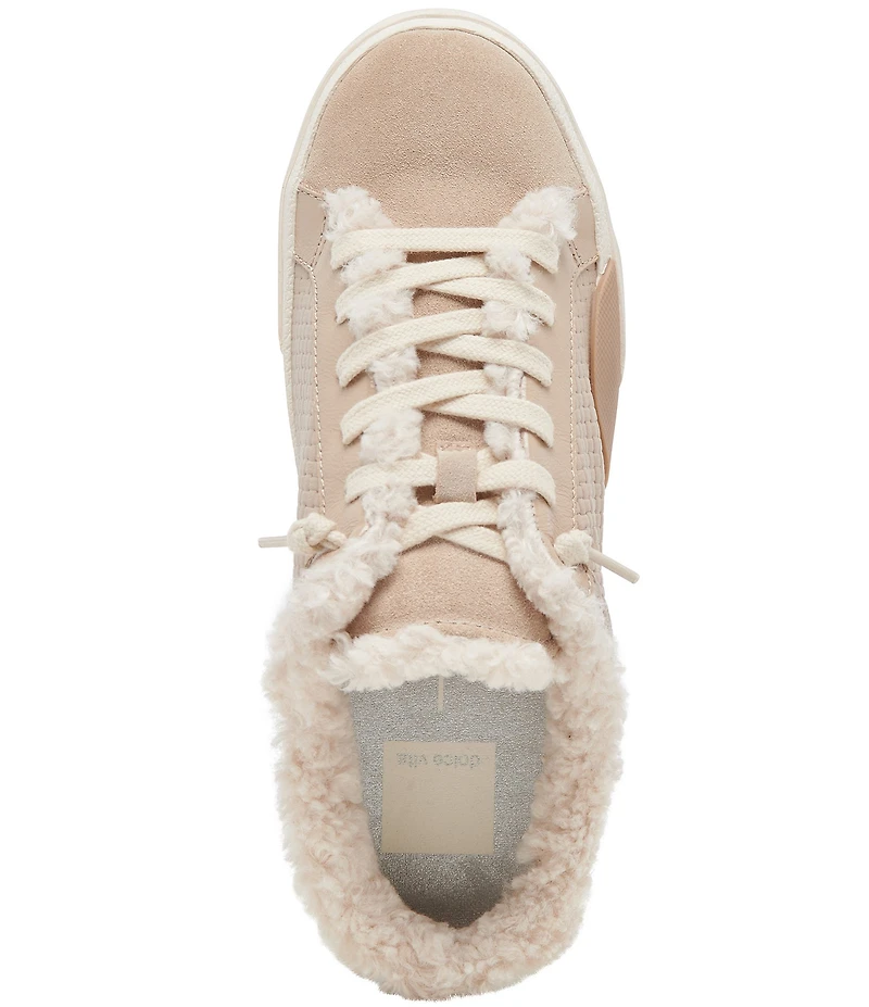 Dolce Vita Zantel Plush Leather Faux Fur Backless Mule Sneakers