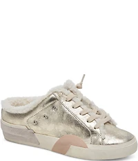 Dolce Vita Zantel Plush Metallic Leather Faux Fur Backless Mule Sneakers