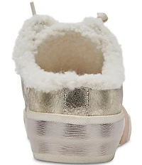 Dolce Vita Zantel Plush Metallic Leather Faux Fur Backless Mule Sneakers
