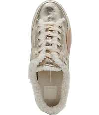 Dolce Vita Zantel Plush Metallic Leather Faux Fur Backless Mule Sneakers