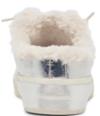 Dolce Vita Zantel Plush Metallic Leather Faux Fur Backless Mule Sneakers