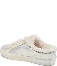 Dolce Vita Zantel Plush Metallic Leather Faux Fur Backless Mule Sneakers