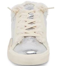 Dolce Vita Zantel Plush Metallic Leather Faux Fur Backless Mule Sneakers