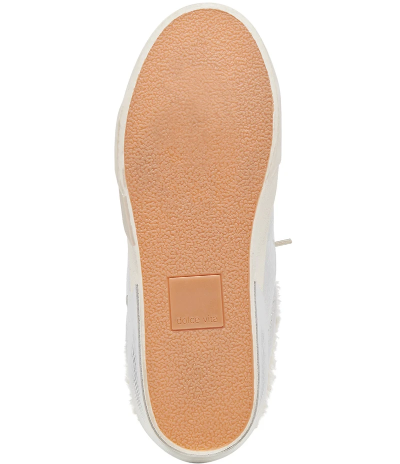 Dolce Vita Zantel Plush Metallic Leather Faux Fur Backless Mule Sneakers