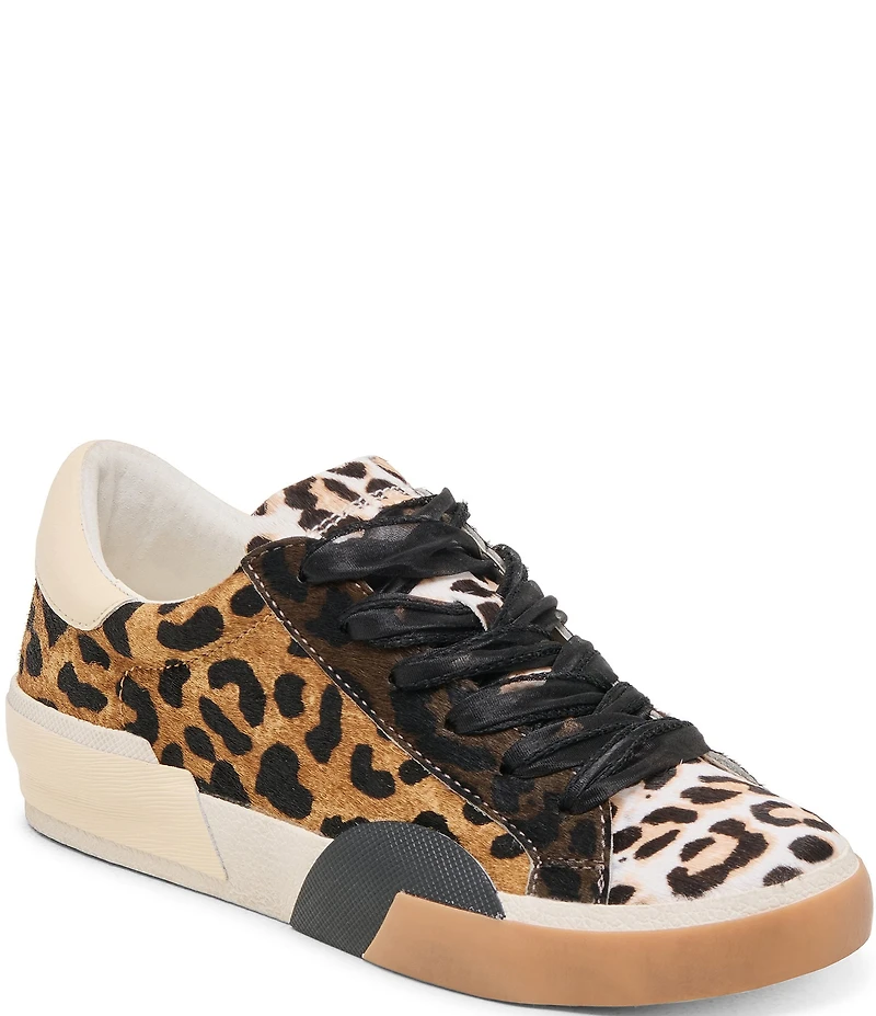 Dolce Vita Zina Leopard Print Calf Hair Sneakers