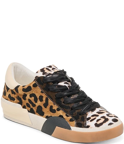 Dolce Vita Zina Leopard Print Calf Hair Sneakers
