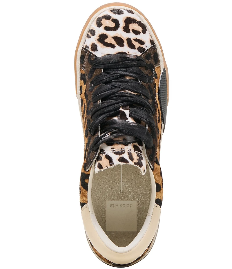 Dolce Vita Zina Leopard Print Calf Hair Sneakers