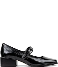 Donald Pliner Amiya Crinkle Patent Leather Mary Jane Stacked Block Heel Pumps