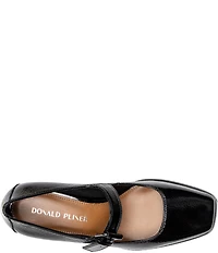 Donald Pliner Amiya Crinkle Patent Leather Mary Jane Stacked Block Heel Pumps
