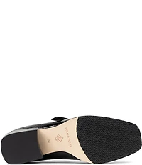 Donald Pliner Amiya Crinkle Patent Leather Mary Jane Stacked Block Heel Pumps