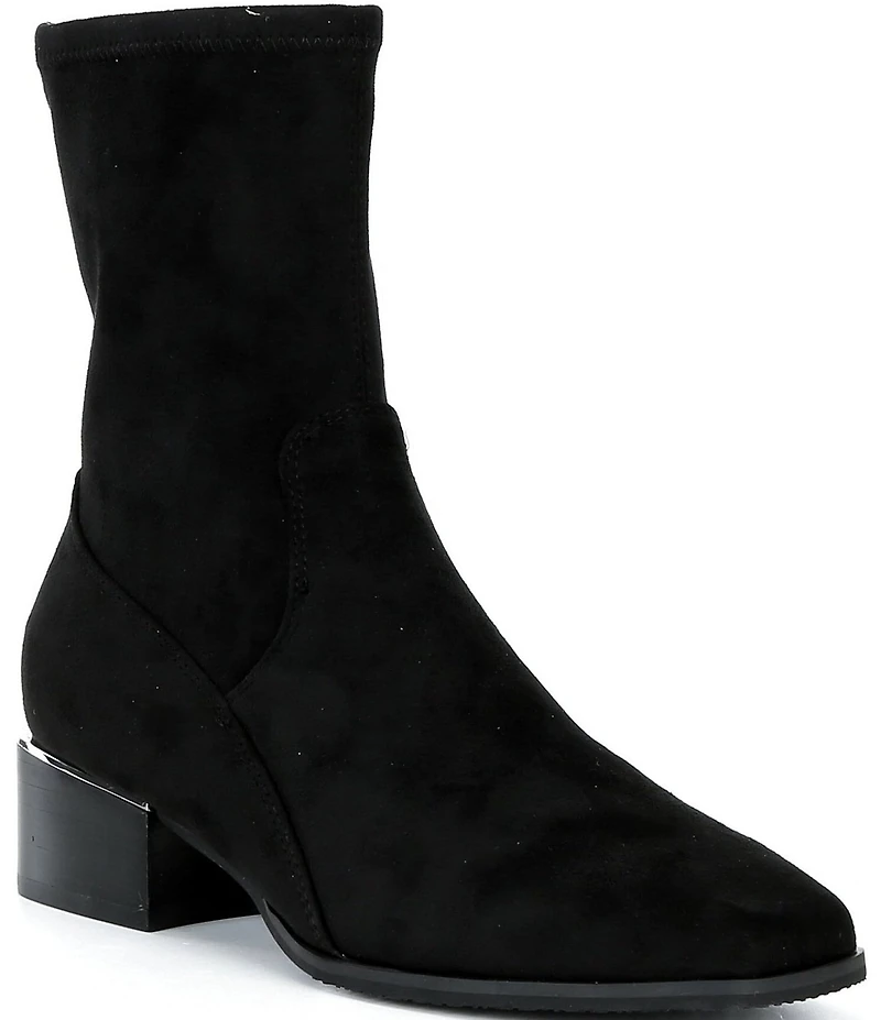 Donald Pliner Ashera Stretch Shaft Croco Embossed Block Heel Booties