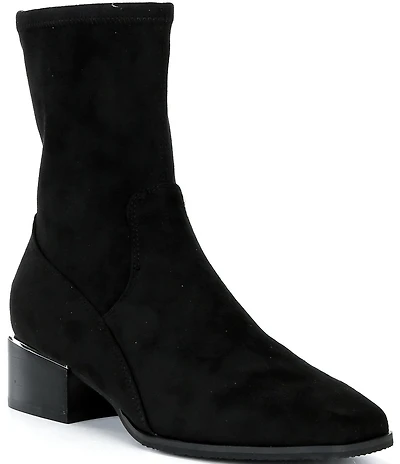 Donald Pliner Ashera Stretch Shaft Croco Embossed Block Heel Booties