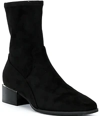 Donald Pliner Ashera Stretch Shaft Croco Embossed Block Heel Booties