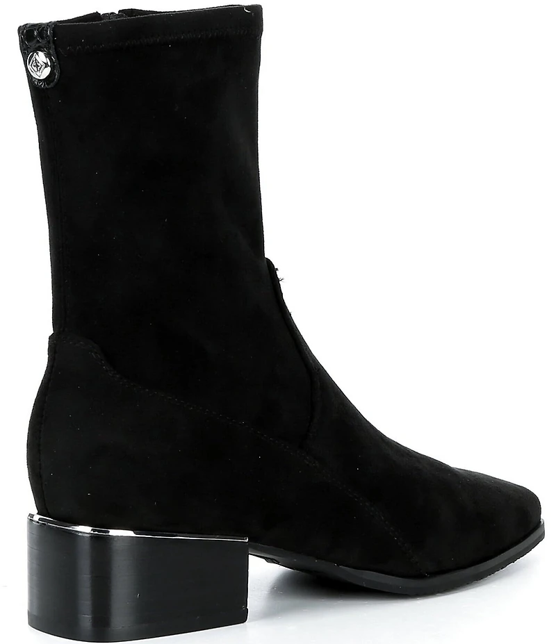 Donald Pliner Ashera Stretch Shaft Croco Embossed Block Heel Booties