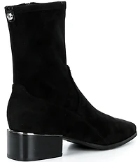 Donald Pliner Ashera Stretch Shaft Croco Embossed Block Heel Booties