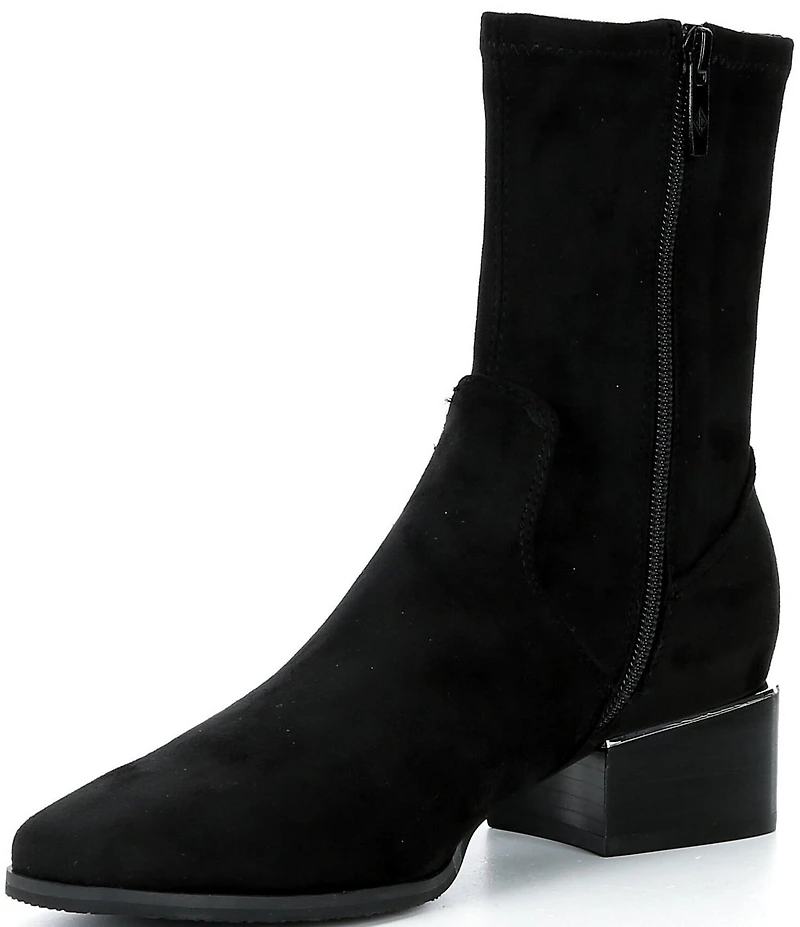 Donald Pliner Ashera Stretch Shaft Croco Embossed Block Heel Booties