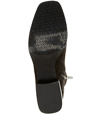 Donald Pliner Ashera Stretch Shaft Croco Embossed Block Heel Booties