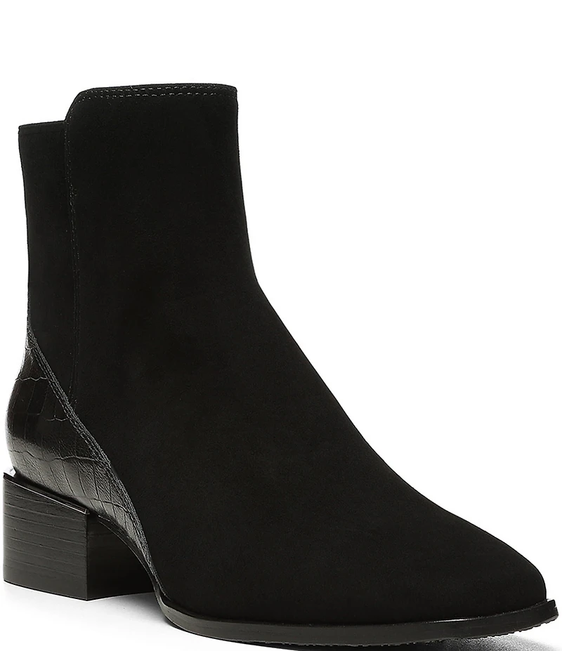 Donald Pliner Azia Suede Square Toe Block Heel Booties