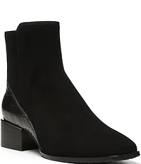 Donald Pliner Azia Suede Square Toe Block Heel Booties