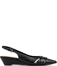 Donald Pliner Barbee Python Print Leather Pointed Toe Slingback Wedge Pumps